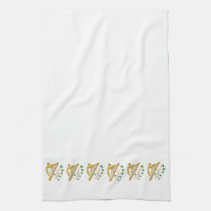 St Patrick Tagesgoldharfe und -Kleeblätter Handtuch