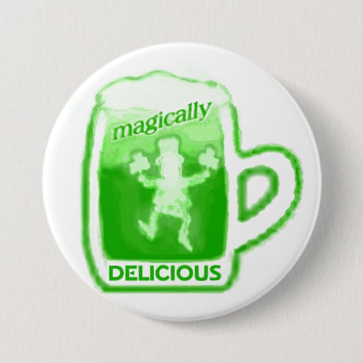 St Patrick Tagesgrün-Bier-Tassen-Knopf Button (Vorderseite)
