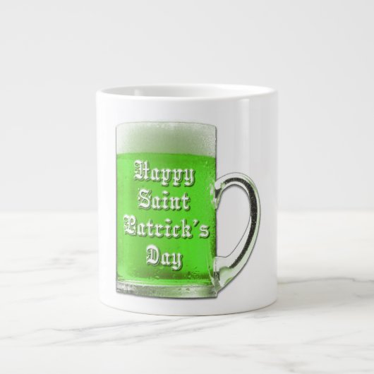 St Patrick Tagesgrün-Bier-Tunnel-bohrwagenTasse Jumbo-Tasse (Vorderseite)