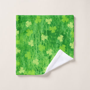 St Patrick Tagesgrün-Kleeblatt-Muster-Wäsche-Sto Waschlappen
