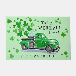 St Patrick Tagesgrün-Vintager LKW addieren Namen Fußmatte