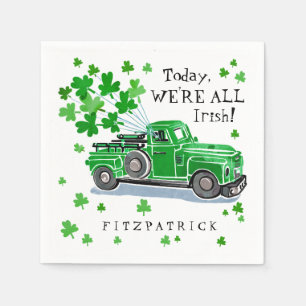 St Patrick Tagesgrün-Vintager LKW addieren Namen Serviette