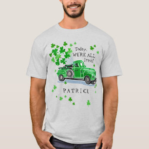 St Patrick Tagesgrün-Vintager LKW addieren Namen T-Shirt