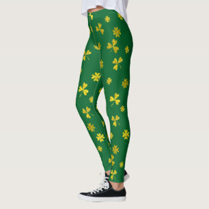 St Patrick Tagesgrünes Goldiren-Kleeblätter Leggings