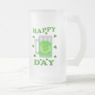 St Patrick Tagesirische grüne Bier-Tasse Mattglas Bierglas