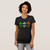 St Patrick Tagesirischer Damast-Klee-T - Shirt (Vorne ganz)