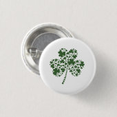 St Patrick Tagesirischer Kleeblatt-Klee Button (Vorne & Hinten)