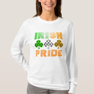 St Patrick Tagesirischer Stolz-Damast-T - Shirt