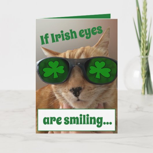 St Patrick Tageskarte, die eine COOLE Katze Karte (Vorderseite)