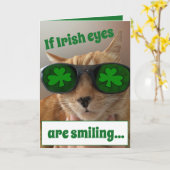 St Patrick Tageskarte, die eine COOLE Katze Karte (Gelbe Blume)