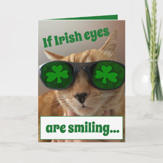 St Patrick Tageskarte, die eine COOLE Katze Karte