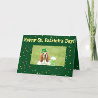 "St Patrick Tageskarte" mit Basset Hound