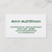 St Patrick Tagesklee/-Kleeblätter + Ihre Ideen Visitenkarte (Rückseite)