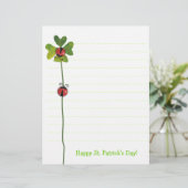 St Patrick Tagesklee u. Marienkäfer-Briefpapier (Stehend Vorderseite)