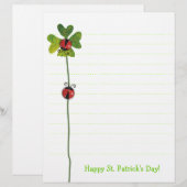 St Patrick Tagesklee u. Marienkäfer-Briefpapier (Vorne/Hinten)