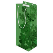 St Patrick TagesKleeblatt Geschenktüte Für Weinflaschen (Rückseite Schrägansicht)