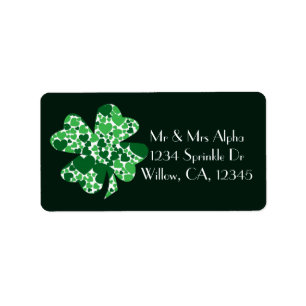 St Patrick TagesKleeblatt-Klee-Aufkleber Adressaufkleber