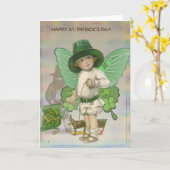 St Patrick Tageskleine kleine Fee Karte (Gelbe Blume)