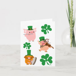 St Patrick Tageskleines Musiker notecard Karte