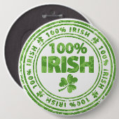 St Patrick Tagesknopf/-klee Button (Vorne & Hinten)