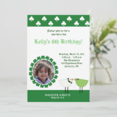 St Patrick Tagesladen irisches Vögel *FOTO* ein Einladung (Stehend Vorderseite)