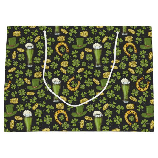 St Patrick Tagesmuster Große Geschenktüte (Vorderseite)
