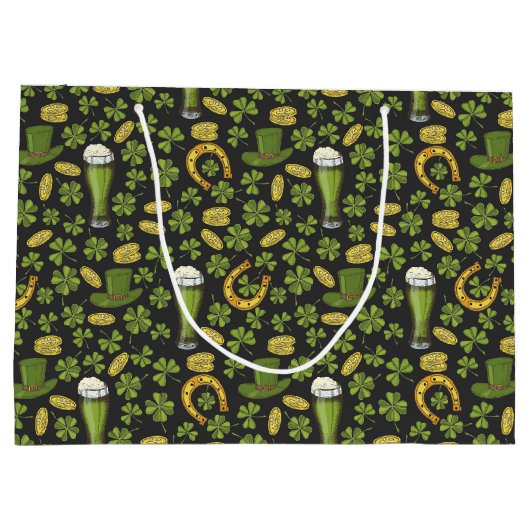 St Patrick Tagesmuster Große Geschenktüte (Rückseite)