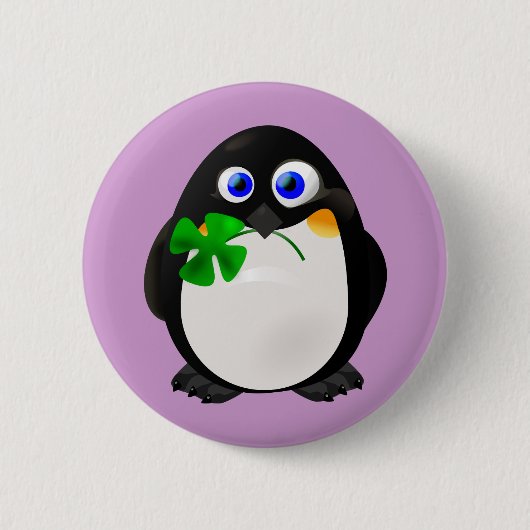 St Patrick TagesPinguin Button (Vorderseite)