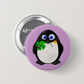 St Patrick TagesPinguin Button (Vorne & Hinten)
