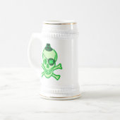 St Patrick Tagespiraten-Schädel Bierglas (Vorderseite Links)