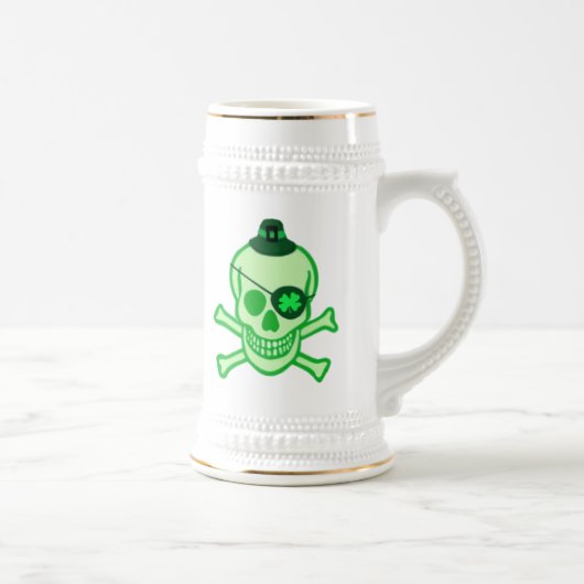 St Patrick Tagespiraten-Schädel Bierglas (Rechts)