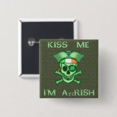 St Patrick Tagespiraten-Schädel-Knopf Button (Vorne & Hinten)