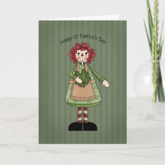 St Patrick TagesRaggedy Puppe Karte (Vorderseite)