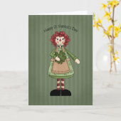 St Patrick TagesRaggedy Puppe Karte (Gelbe Blume)