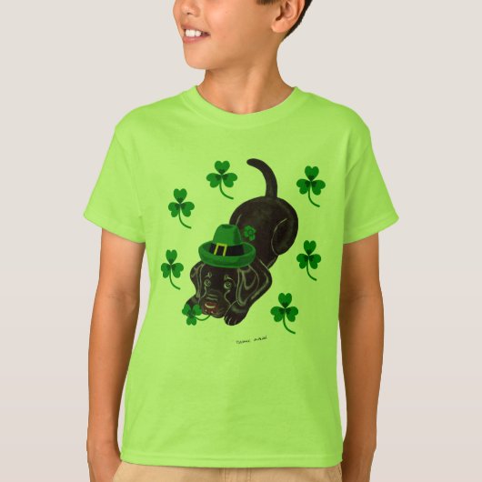St Patrick Tagesschokoladen-Labrador-Welpe T-Shirt (Vorderseite)