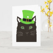 St Patrick Tagesschwarze Katze, die grünen Hut Karte (Gelbe Blume)
