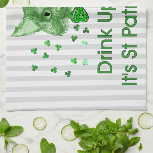 St Patrick Tagesscrapper-Katze Küchentuch (Gefaltet)