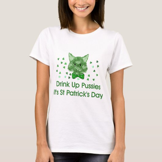 St Patrick Tagesscrapper-Katze T-Shirt (Vorderseite)