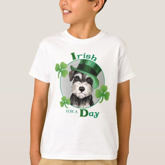 St Patrick TagesZwergschnauzer T-Shirt (Vorderseite)
