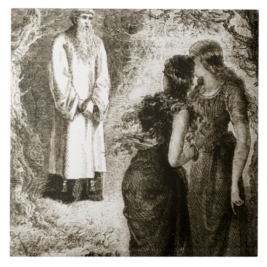 St Patrick traf sich durch Jungfrauen im Holz von Fliese (Vorderseite)