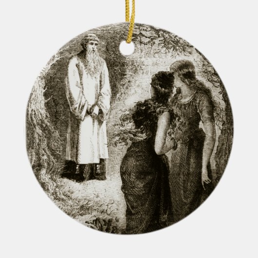 St Patrick traf sich durch Jungfrauen im Holz von Keramikornament (Vorne)