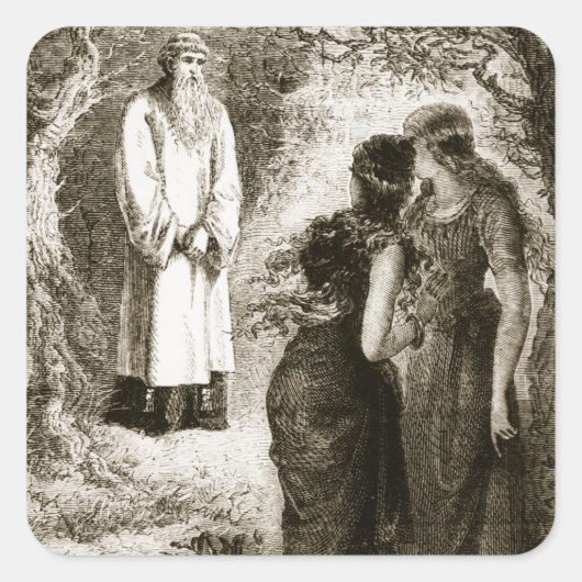 St. Patrick traf sich mit Jungfrauen im Wald von F Quadratischer Aufkleber (Vorderseite)