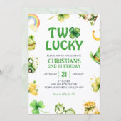 St Patrick Two Lucky Birthday Invitation Einladung (Vorne/Hinten)