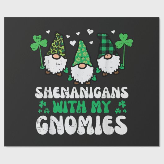St. Patrick Unfug Mit Gnomies Gnome Geschenkpapier (Flach)