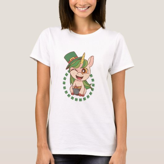 St Patrick Unicorn T-Shirt (Vorderseite)