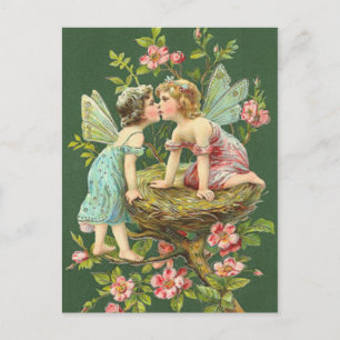St. Patrick Vintag Fairies Postkarte