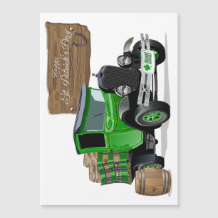 St. Patrick Vintage-Cartoon-Weihnachts-Feuerwehrau Magnetkarte