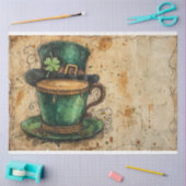 St Patrick Whimsical Coffee Green Tales Seidenpapier (Basteln)
