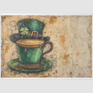 St. Patrick Whimsical Coffee Green Tales Seidenpapier