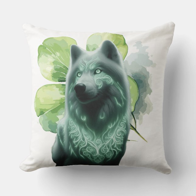 St Patrick Wolf Kissen (Vorderseite)
